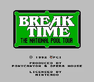 Break Time - The National Pool Tour (USA) screen shot title